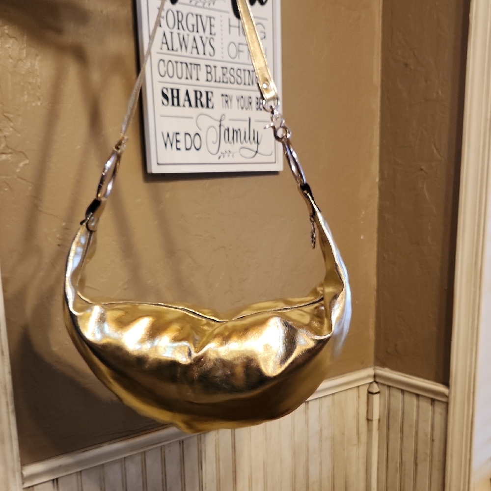 Bueno Moon Shape Gold Purse
